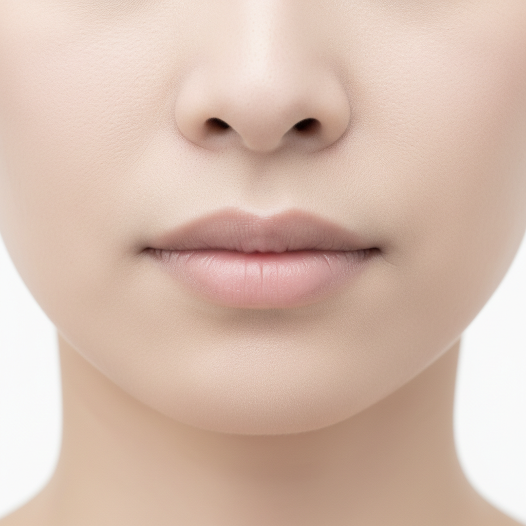 唇の輪郭がぼやける